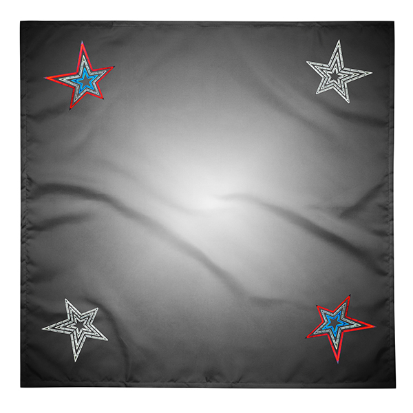 Bandana Roanoke Stars Black Cross Gradient